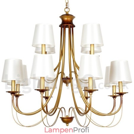 Kronleuchter im rustikalen mediterranen Stil mit 12 Lichtern, modern und zeitgenössisch, Kerzenstil