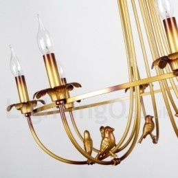 Rustikaler Kronleuchter im Retro-Kerzenstil mit 8 Lichtern