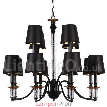 12 Lichter Rustikaler Retro Schwarzer 2-stufiger Großer Kronleuchter Kerzenstil Kronleuchter 12 Lichter Rustikaler Retro Schwarzer 2-stufiger Großer Kronleuchter Kerzenstil Kronleuchter