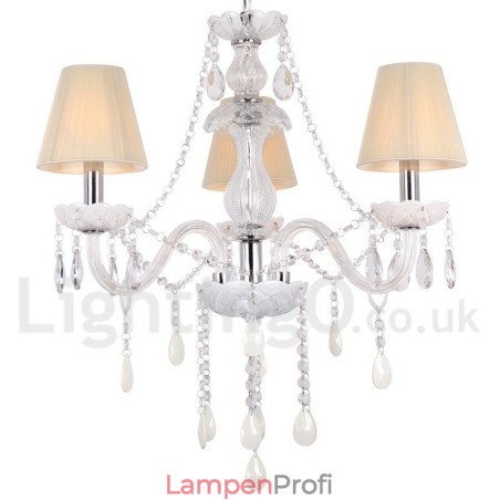 Kronleuchter im Kerzenstil mit 3 Lichtern, weißer K9-Kristall