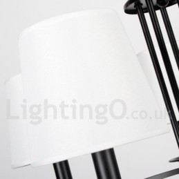 Kronleuchter im Retro-Stil, schwarz, mediterraner Stil, rustikal, modern, Kerzenstil, 8 Lichter