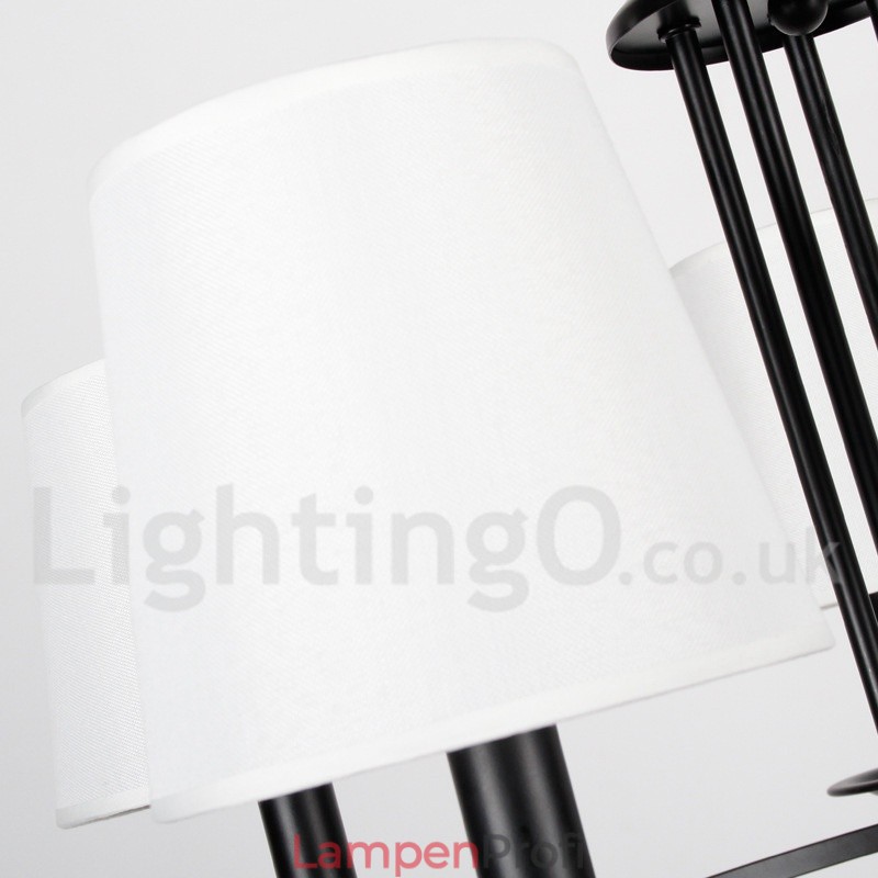 Kronleuchter im Retro-Stil, schwarz, mediterraner Stil, rustikal, modern, Kerzenstil, 8 Lichter