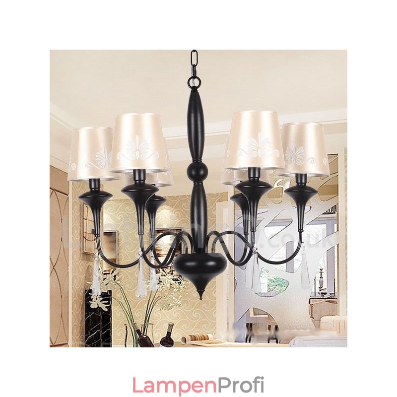 Kronleuchter im mediterranen Kerzenstil mit 6 Lichtern