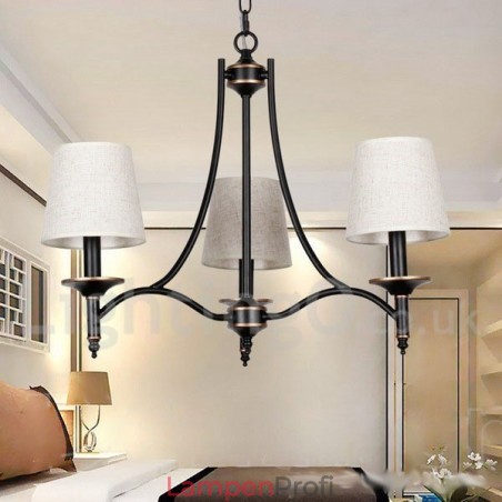 Kronleuchter im modernen, rustikalen Retro-Stil mit 3 Lichtern, schwarz Kronleuchter im modernen, rustikalen Retro-Stil mit 3 Lichtern, schwarz