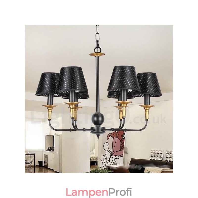 Kronleuchter im rustikalen Retro-Kerzenstil mit 6 Lichtern