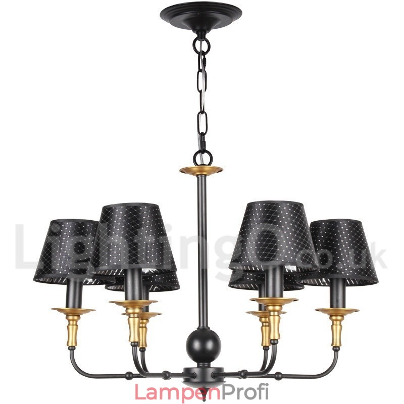 Kronleuchter im rustikalen Retro-Kerzenstil mit 6 Lichtern