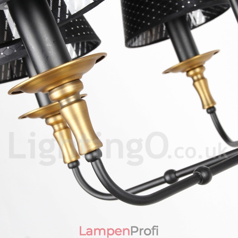 Kronleuchter im rustikalen Retro-Kerzenstil mit 6 Lichtern