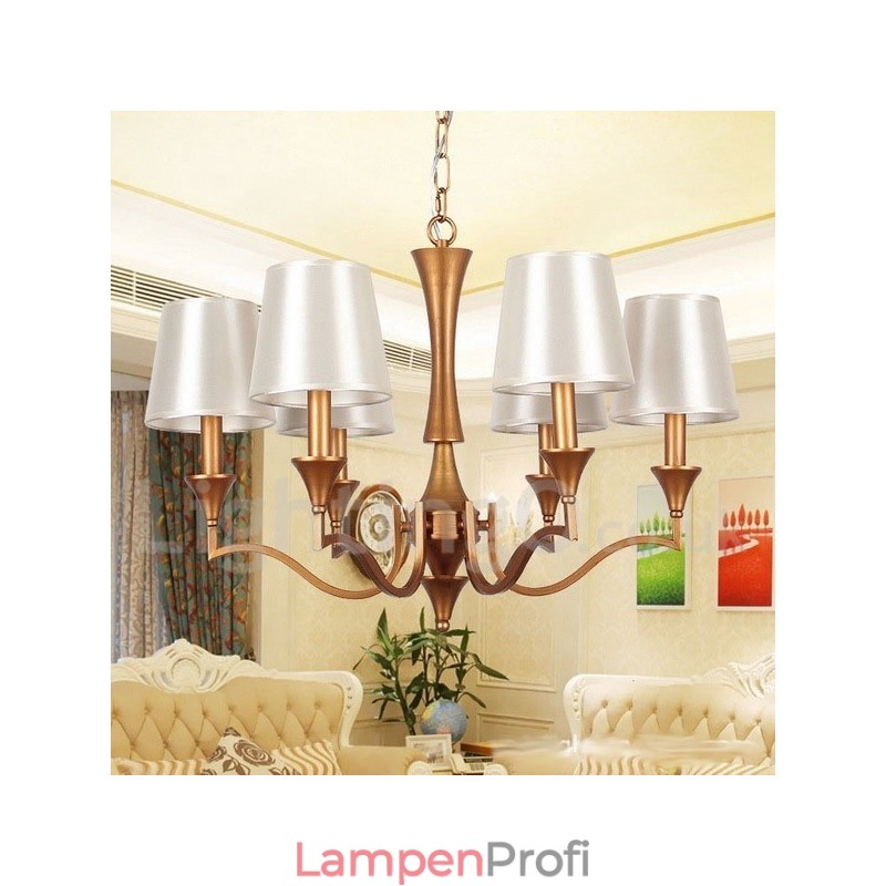 Kronleuchter im mediterranen Kerzenstil mit 6 Lichtern