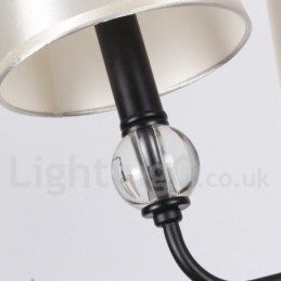 Kronleuchter im modernen, rustikalen Retro-Stil mit 8 Lichtern, Schwarz