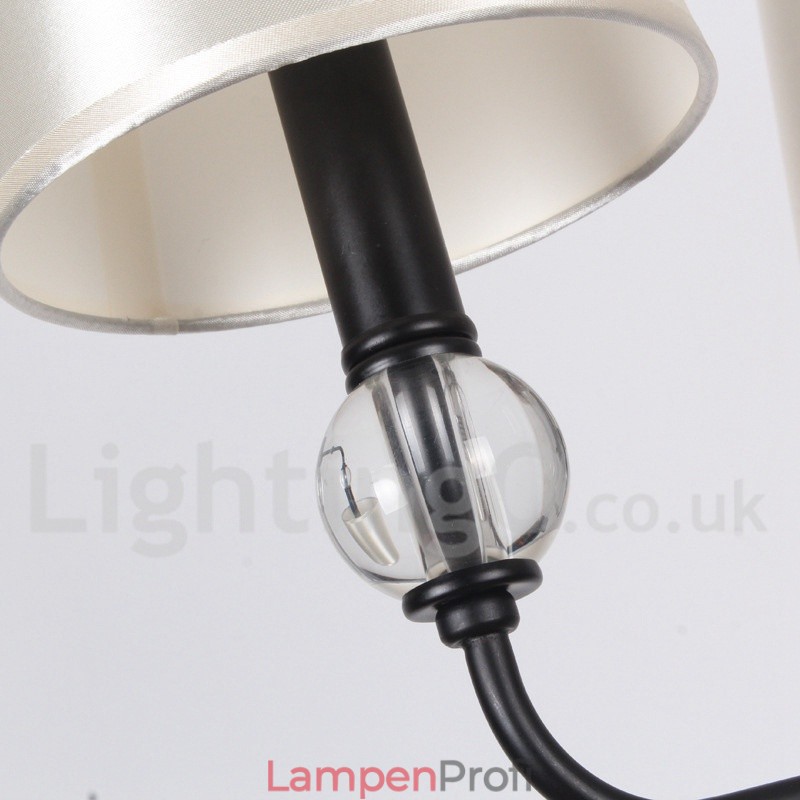 Kronleuchter im modernen, rustikalen Retro-Stil mit 8 Lichtern, Schwarz