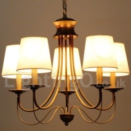 Kronleuchter im rustikalen mediterranen Stil mit 5 Lichtern, modern und zeitgenössisch, Kerzenstil