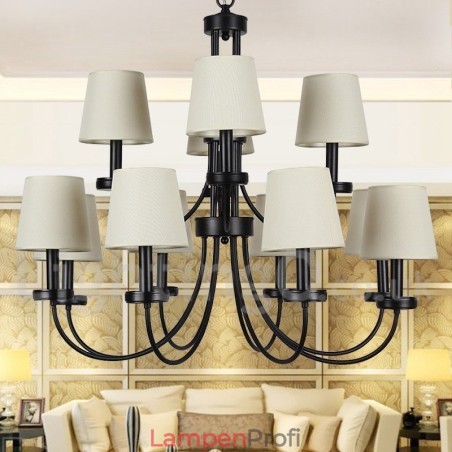 12 Lichter Rustikaler Retro Schwarzer 2-stufiger Großer Kronleuchter Kerzenstil Kronleuchter 12 Lichter Rustikaler Retro Schwarzer 2-stufiger Großer Kronleuchter Kerzenstil Kronleuchter