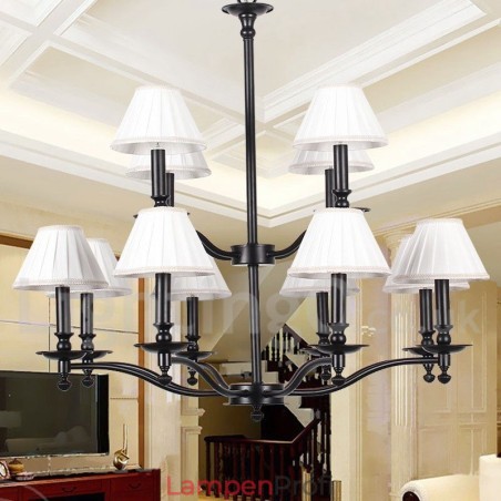 12 Lichter Retro 2-stufiger großer Kronleuchter im Kerzenstil 12 Lichter Retro 2-stufiger großer Kronleuchter im Kerzenstil