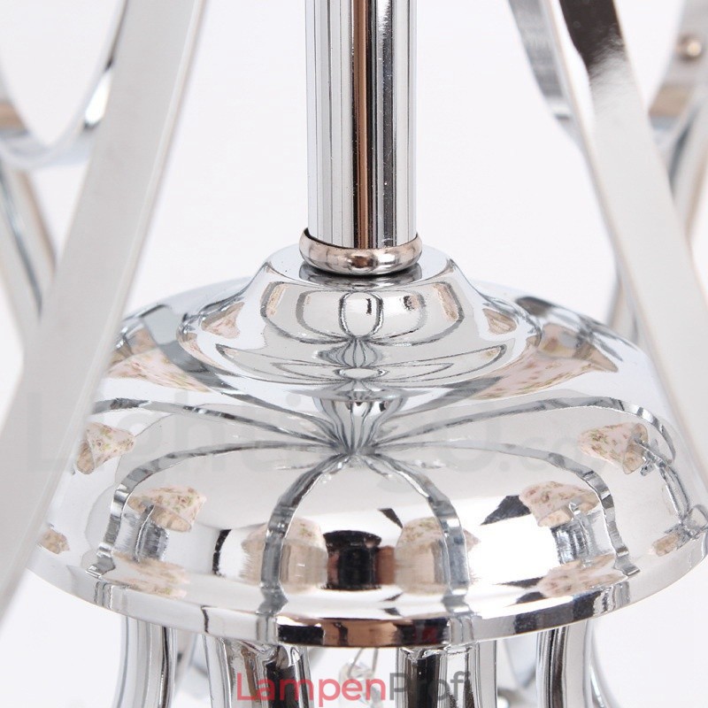 5-flammiger moderner Kronleuchter im Kerzenstil aus K9-Kristall