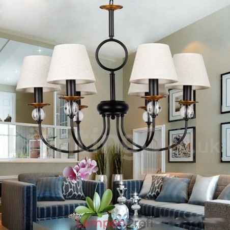 Kronleuchter im rustikalen Retro-Stil, schwarz, mediterraner Stil, moderner Kerzenstil, 6 Lichter Kronleuchter im rustikalen Retro-Stil, schwarz, mediterraner Stil, moderner Kerzenstil, 6 Lichter