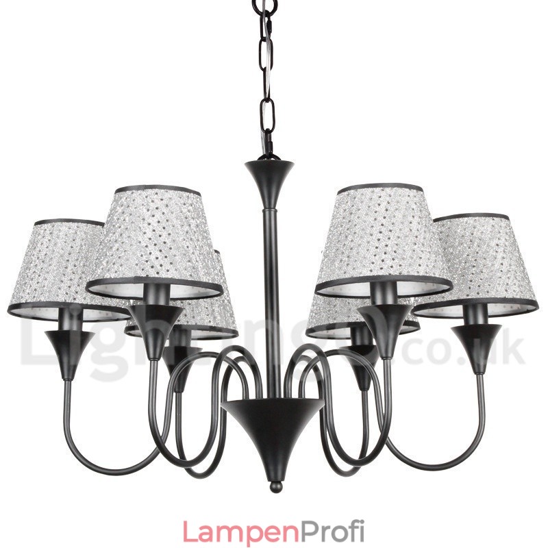 Kronleuchter im rustikalen, modernen und zeitgenössischen Retro-Stil mit schwarzer Kerze, 6 Lichter