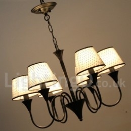 Kronleuchter im rustikalen, modernen und zeitgenössischen Retro-Stil mit schwarzer Kerze, 6 Lichter