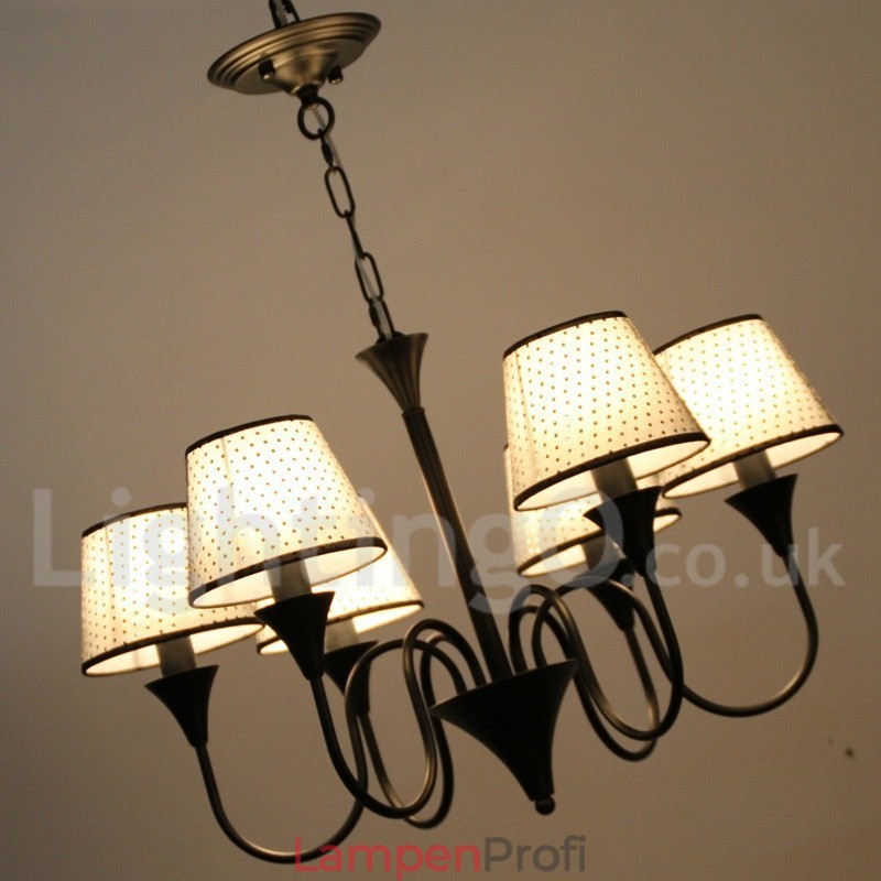 Kronleuchter im rustikalen, modernen und zeitgenössischen Retro-Stil mit schwarzer Kerze, 6 Lichter