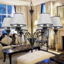 Kronleuchter im rustikalen, modernen und zeitgenössischen Retro-Stil mit schwarzer Kerze, 6 Lichter