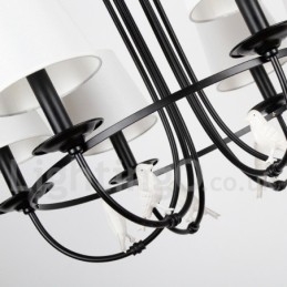 Kronleuchter im Retro-Stil, schwarz, mediterraner Stil, rustikal, modern, Kerzenstil, 3 Lichter