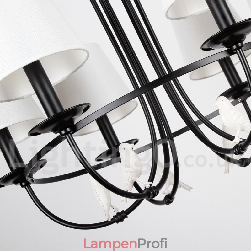 Kronleuchter im Retro-Stil, schwarz, mediterraner Stil, rustikal, modern, Kerzenstil, 3 Lichter