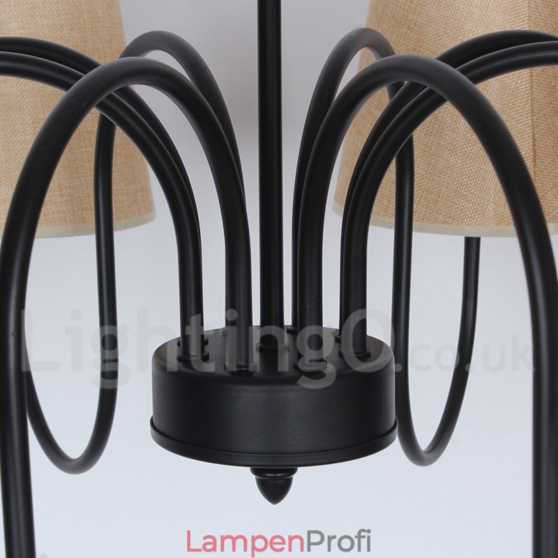 8-flammiger Kronleuchter im zeitgenössischen Retro-Kerzenstil