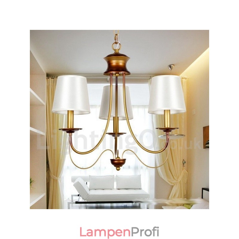 Kronleuchter im rustikalen mediterranen Stil mit 3 Lichtern, modern und zeitgenössisch, Kerzenstil