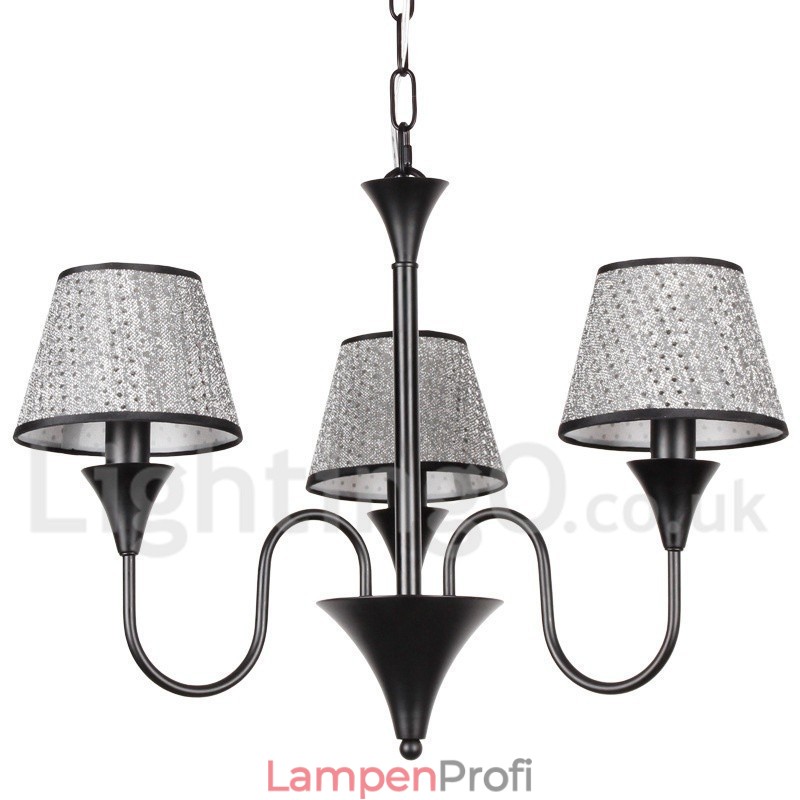 Kronleuchter im rustikalen, modernen und zeitgenössischen Retro-Stil mit schwarzer Kerze, 3 Lichter