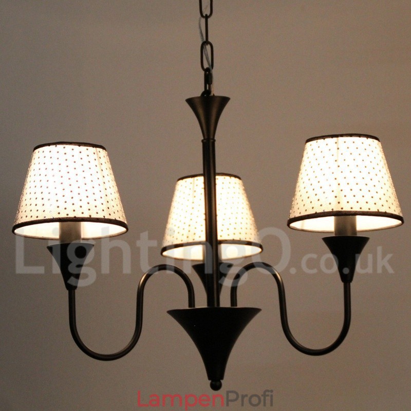 Kronleuchter im rustikalen, modernen und zeitgenössischen Retro-Stil mit schwarzer Kerze, 3 Lichter