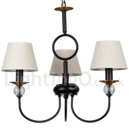 Kronleuchter im rustikalen Retro-Stil, schwarz, mediterraner Stil, moderner Kerzenstil, 3 Lichter