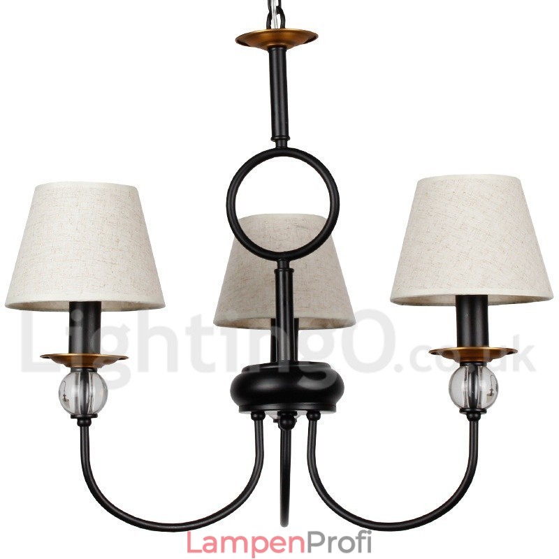 Kronleuchter im rustikalen Retro-Stil, schwarz, mediterraner Stil, moderner Kerzenstil, 3 Lichter