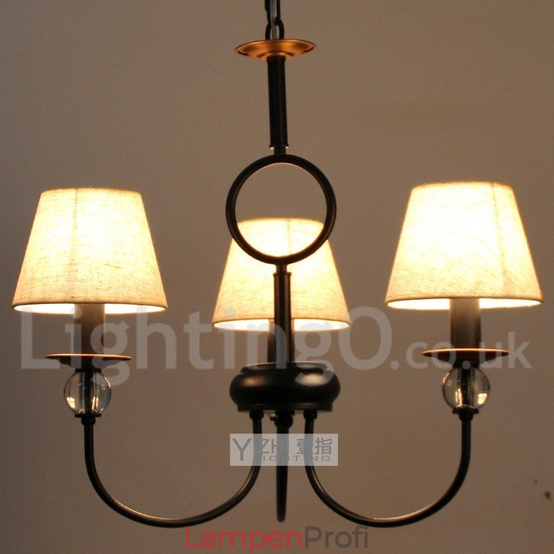 Kronleuchter im rustikalen Retro-Stil, schwarz, mediterraner Stil, moderner Kerzenstil, 3 Lichter
