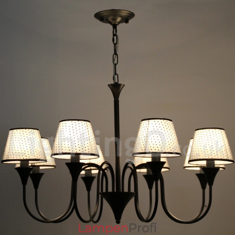 Kronleuchter im rustikalen, modernen und zeitgenössischen Retro-Stil mit schwarzer Kerze, 8 Lichter