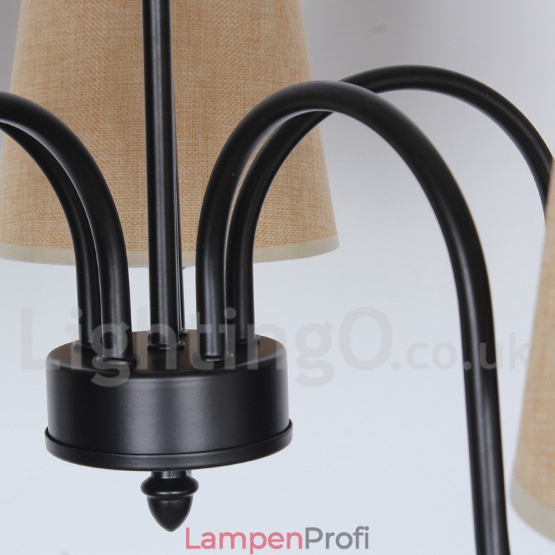 5-flammiger Kronleuchter im zeitgenössischen Retro-Kerzenstil