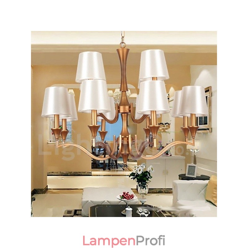 Kronleuchter im mediterranen Kerzenstil mit 12 Lichtern