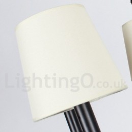 5-flammiger schwarzer Kronleuchter im modernen Retro-Kerzenstil