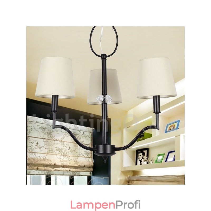 3-flammiger moderner Kronleuchter im zeitgenössischen Kerzenstil