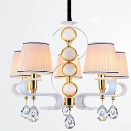 Stoff-Kronleuchter 5 Licht Moderne minimalistische hochwertige Lampe