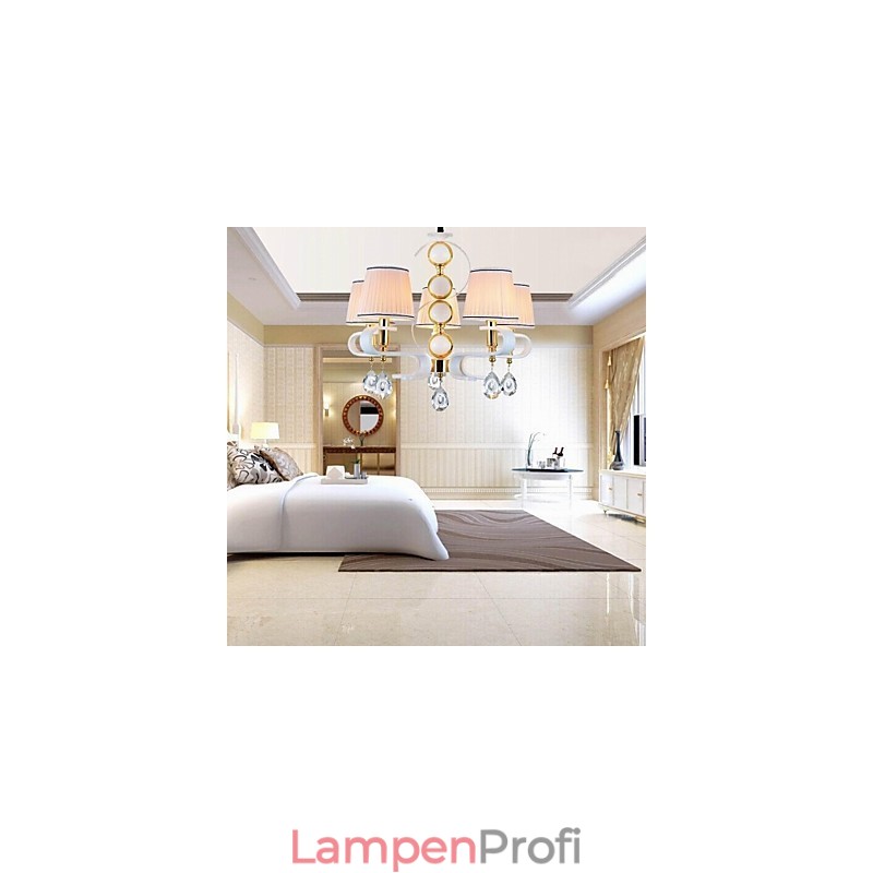 Stoff-Kronleuchter 5 Licht Moderne minimalistische hochwertige Lampe