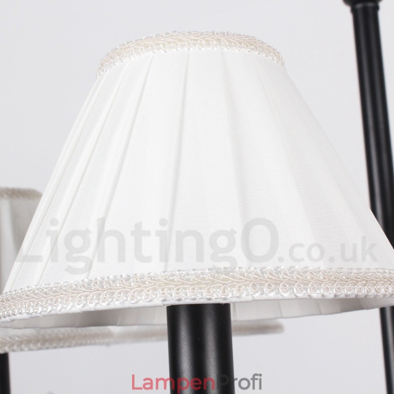 3-flammiger moderner schwarzer Kronleuchter im Kerzenstil im Retro-Stil