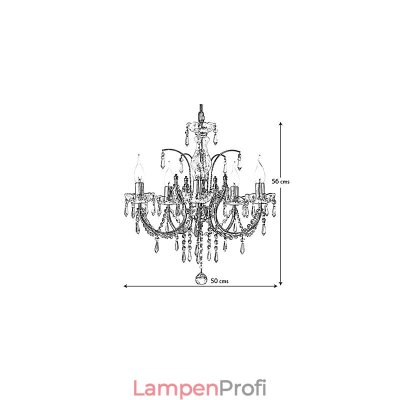 Eleganter Kristall-Kronleuchter mit 5 Lichtern