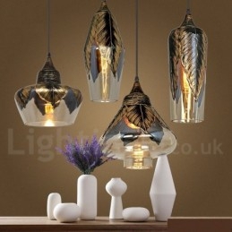 Europäische Retro Glas Pendelleuchte Lounge Pendelleuchte