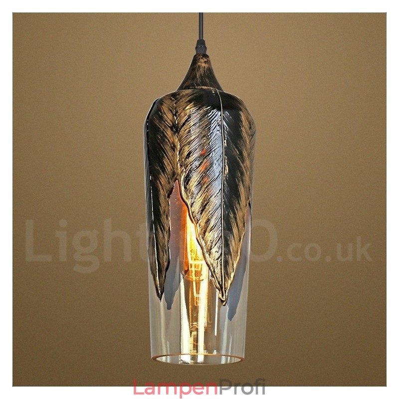 Europäische Retro Glas Pendelleuchte Lounge Pendelleuchte
