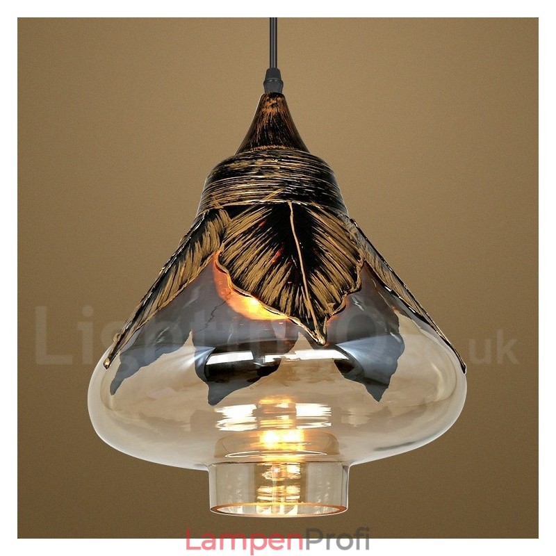 Europäische Retro Glas Pendelleuchte Lounge Pendelleuchte
