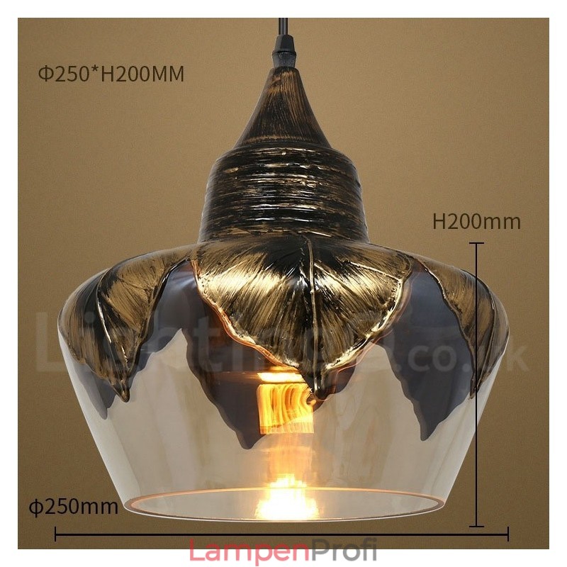Europäische Retro Glas Pendelleuchte Lounge Pendelleuchte