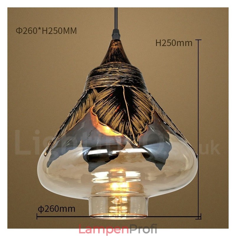 Europäische Retro Glas Pendelleuchte Lounge Pendelleuchte