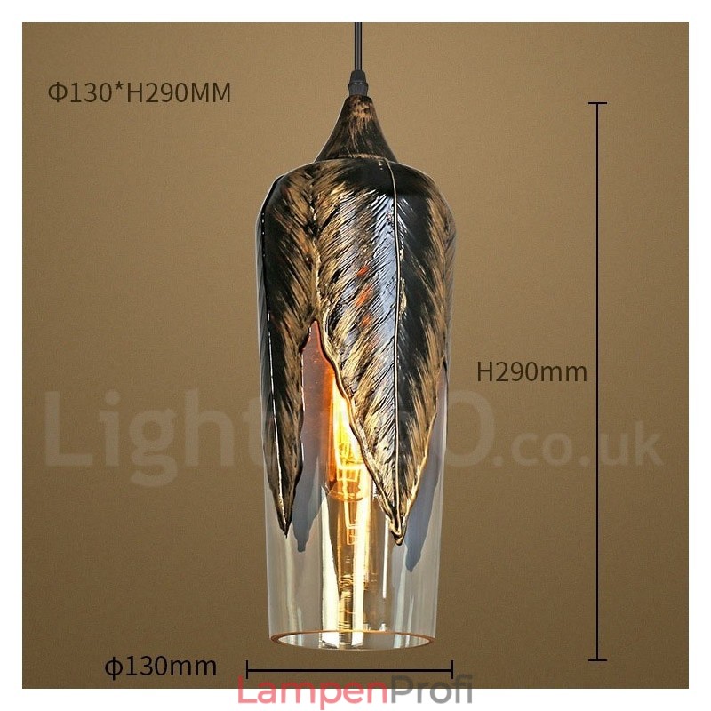 Europäische Retro Glas Pendelleuchte Lounge Pendelleuchte