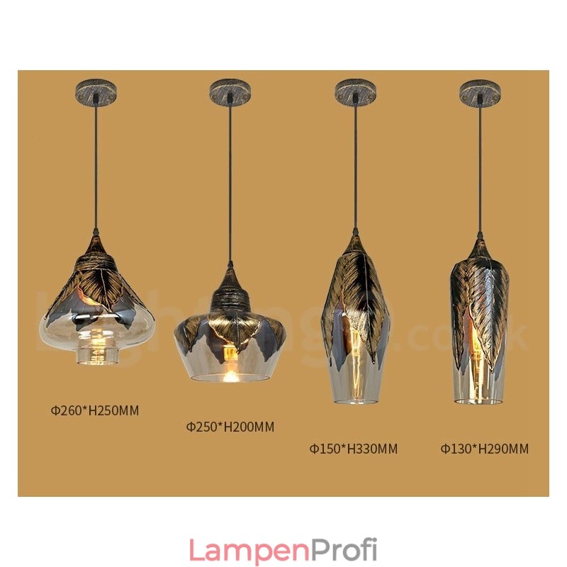 Europäische Retro Glas Pendelleuchte Lounge Pendelleuchte
