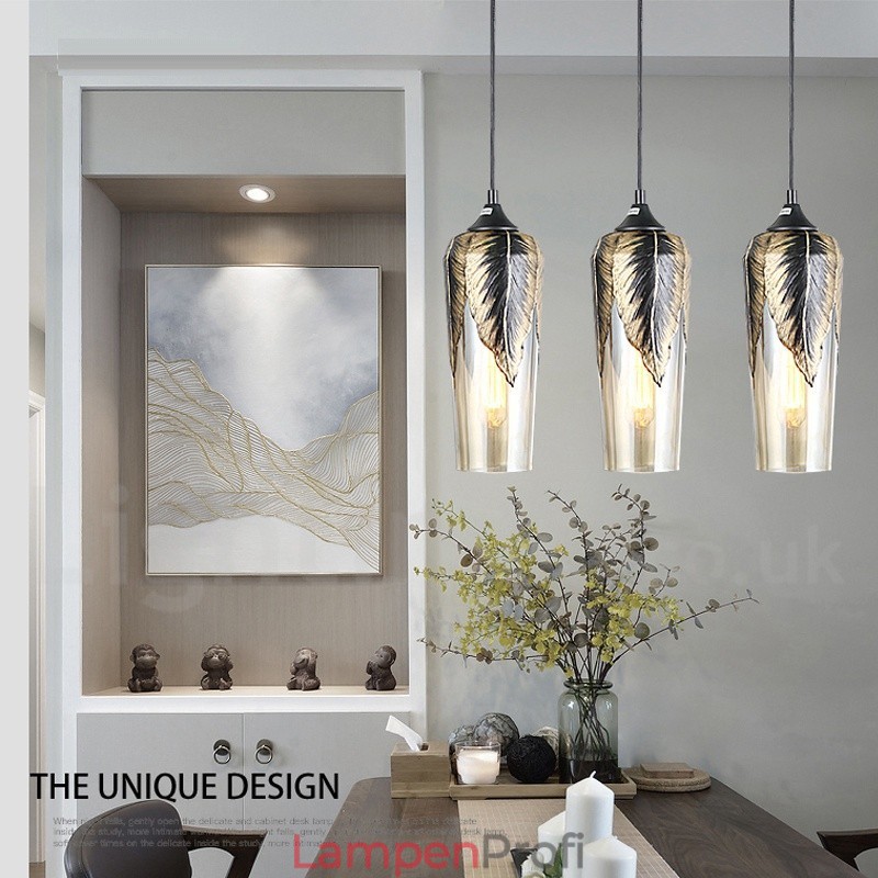 Europäische Retro Glas Pendelleuchte Lounge Pendelleuchte