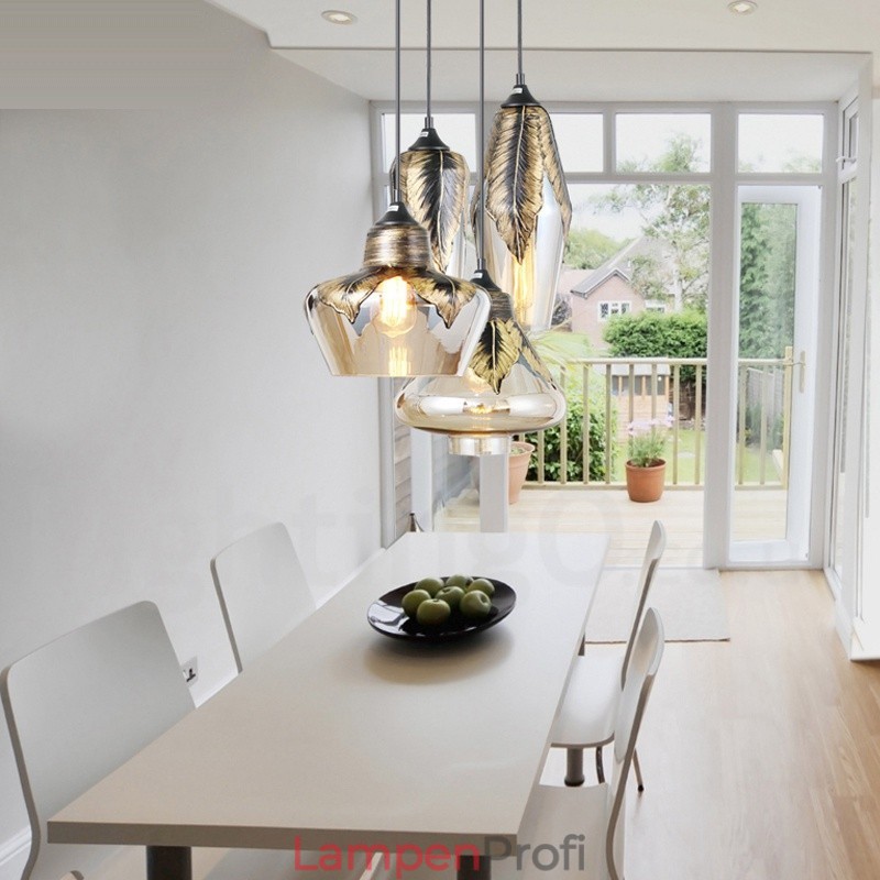 Europäische Retro Glas Pendelleuchte Lounge Pendelleuchte
